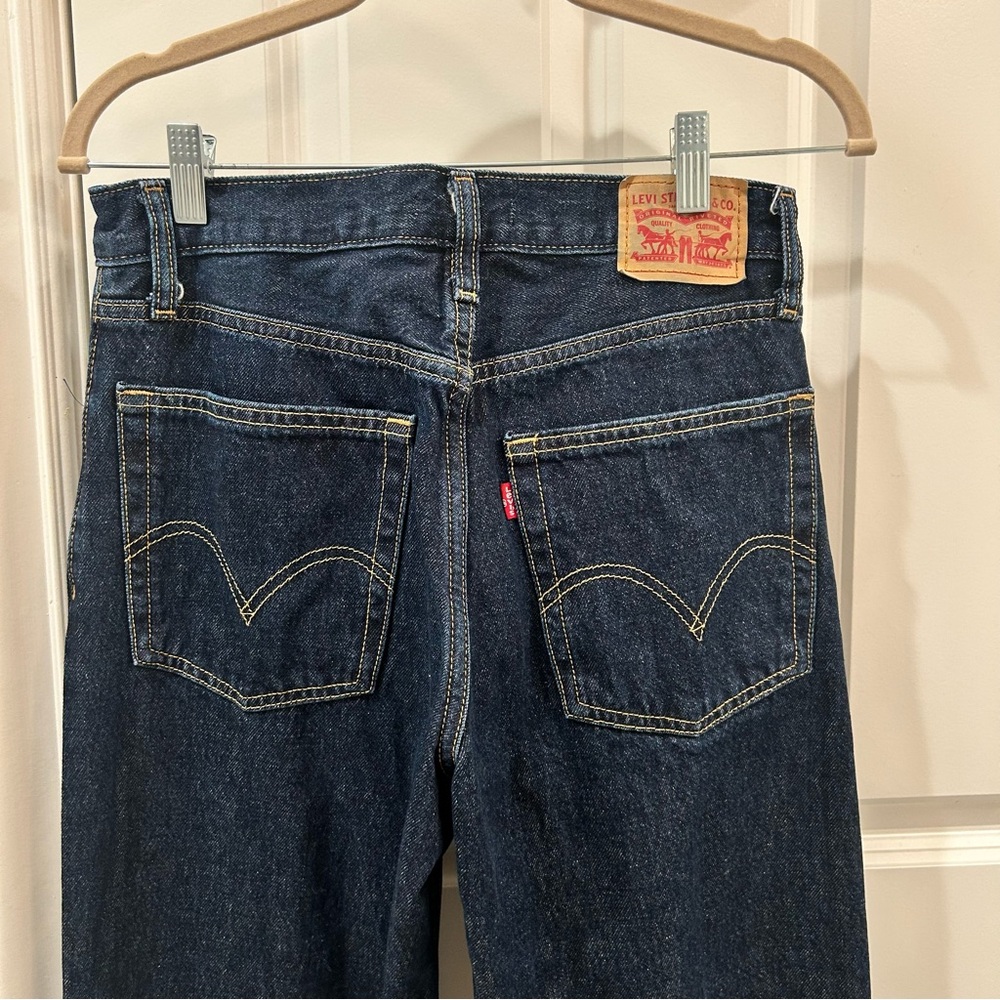 Levi's Women's Deep Blue Middy Loose Boot Bootcut Jeans Sz 27 Dark - Picture 4 of 13